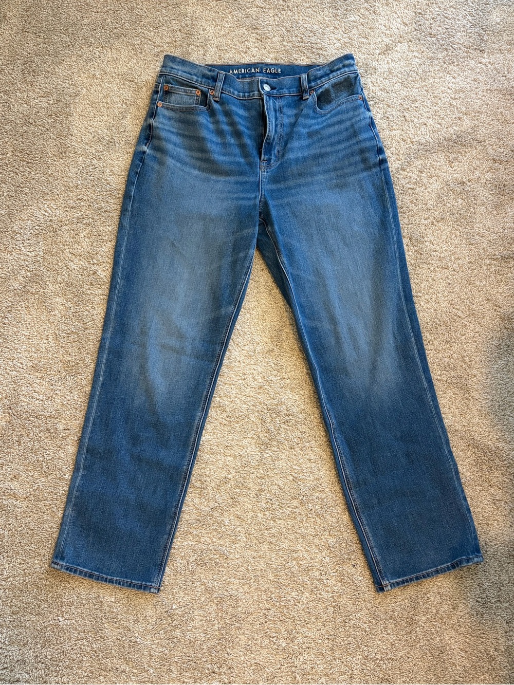 American Eagle Outfitters Women's Medium Blue Straight Leg Jeans